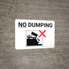 No Dumping Black and White Landscape with Icon - Wall Sign