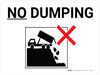 No Dumping Black and White Landscape with Icon - Wall Sign