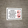 Hunting Or Fishing Prohibited Under Law Landscape with Icon - Wall Sign