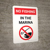No Fishing In The Marina Portrait with Graphic - Wall Sign