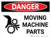 Danger: Moving Machine Parts Landscape with Graphic - Wall Sign
