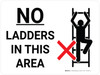 No Ladders In This Area Landscape with Icon - Wall Sign