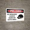 Danger: Hard Hat Required in This Area - Spanish - Wall Sign Danger: Hard Hat Required in This Area - Spanish - Wall Sign