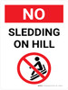 No Sledding On Hill Portrait with Graphic - Wall Sign