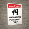 No Trespassing: Authorized Personnel Only Portrait with Graphic - Wall Sign