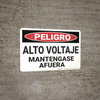 Danger: High Voltage Keep Out - Spanish - Wall Sign Danger: High Voltage Keep Out - Spanish - Wall Sign