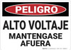 Danger: High Voltage Keep Out - Spanish - Wall Sign Danger: High Voltage Keep Out - Spanish - Wall Sign