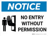 Notice: No Entry Without Permission Landscape with Icon - Wall Sign Notice: No Entry Without Permission Landscape with Icon - Wall Sign