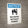 Notice: No Entry Without Permit Portrait with Icon - Wall Sign Notice: No Entry Without Permit Portrait with Icon - Wall Sign