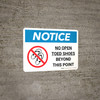 Notice: No Open Toed Shoes Beyond This Point Landscape with Icon - Wall Sign