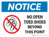Notice: No Open Toed Shoes Beyond This Point Landscape with Icon - Wall Sign