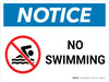 Notice: No Swimming Landscape with Icon - Wall Sign