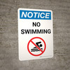 Notice: No Swimming Portrait with Icon - Wall Sign