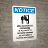 Notice: Only Authorized Personnel is Allowed to Operate Machinery Portrait with Icon - Wall Sign Notice: Only Authorized Personnel is Allowed to Operate Machinery Portrait with Icon - Wall Sign