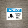 Notice: Please Ring Bell Landscape with Icon - Wall Sign Notice: Please Ring Bell Landscape with Icon - Wall Sign