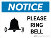Notice: Please Ring Bell Landscape with Icon - Wall Sign Notice: Please Ring Bell Landscape with Icon - Wall Sign