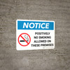Notice: Positively No Smoking Allowed On These Premises Landscape with Icon - Wall Sign