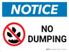 Notice: No Dumping Landscape with Icon - Wall Sign