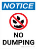 Notice: No Dumping Portrait with Icon - Wall Sign