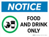 Notice: Food And Drink Only Landscape with Icon - Wall Sign Notice: Food And Drink Only Landscape with Icon - Wall Sign