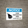 Notice: Food Prep Area - Cooked Meat Only Landscape with Icon - Wall Sign Notice: Food Prep Area - Cooked Meat Only Landscape with Icon - Wall Sign