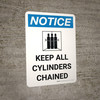 Notice: Keep All Cylinders Chained Portrait with Icon - Wall Sign