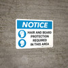 Notice: Hair and Beard Protection Required in This Area Landscape with Icon - Wall Sign Notice: Hair and Beard Protection Required in This Area Landscape with Icon - Wall Sign