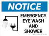 Notice: Emergency Eye Wash and Shower Landscape with Icon - Wall Sign Notice: Emergency Eye Wash and Shower Landscape with Icon - Wall Sign