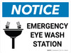 Notice: Emergency Eye Wash Station Landscape with Icon - Wall Sign