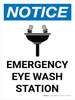 Notice: Emergency Eye Wash Station Portrait with Icon - Wall Sign