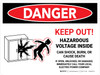 Danger: Keep Out! Hazardous Voltage Inside Landscape - Wall Sign Danger: Keep Out! Hazardous Voltage Inside Landscape - Wall Sign