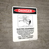 Danger: Electric Equipment - Call Power And Light Company Portrait - Wall Sign Danger: Electric Equipment - Call Power And Light Company Portrait - Wall Sign