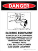 Danger: Electric Equipment - Call Power And Light Company Portrait - Wall Sign Danger: Electric Equipment - Call Power And Light Company Portrait - Wall Sign