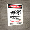Danger: Hazardous Voltage Inside Can Shock, Burn, Or Cause Death Billingual Portrait - Wall Sign