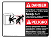 Danger: Hazardous Voltage Inside Can Shock Burn Or Cause Death Billingual Ansi Landscape - Wall Sign