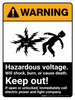 Warning: Hazardous Voltage Will Shock, Burn, Or Cause Death Portrait - Wall Sign Warning: Hazardous Voltage Will Shock, Burn, Or Cause Death Portrait - Wall Sign