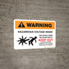 Warning: Hazardous Voltage Inside Can Shock, Burn, Or Cause Death - Keep Out Landscape - Wall Sign Warning: Hazardous Voltage Inside Can Shock, Burn, Or Cause Death - Keep Out Landscape - Wall Sign
