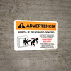 Warning: Hazardous Voltage Inside Can Shock, Burn, Or Cause Death - Keep Out In Spanish Landscape - Wall Sign