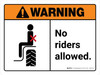 Warning: No Riders Allowed ANSI Landscape - Wall Sign Warning: No Riders Allowed ANSI Landscape - Wall Sign