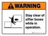 Warning: Stay Clear Of Sifter Boxes While Landscape - Wall Sign Warning: Stay Clear Of Sifter Boxes While Landscape - Wall Sign