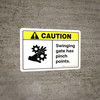 Caution: Swinging Gate Has Pinch Points ANSI Landscape - Wall Sign Caution: Swinging Gate Has Pinch Points ANSI Landscape - Wall Sign