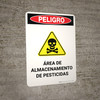 Danger: Pesticide Storage Area Spanish Portrait - Wall Sign