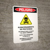 Danger: Pesticide Storage Hazardous Spanish Portrait - Wall Sign Danger: Pesticide Storage Hazardous Spanish Portrait - Wall Sign