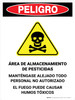 Danger: Pesticide Storage Unauthorized Keep Out Spanish Portrait - Wall Sign