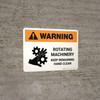 Warning: Rotating Machinery Keep Remaining Landscape - Wall Sign Warning: Rotating Machinery Keep Remaining Landscape - Wall Sign