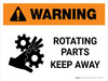 Warning: Rotating Parts Keep Away Landscape - Wall Sign Warning: Rotating Parts Keep Away Landscape - Wall Sign