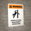 Warning: Agricultural Machinery Operating with Icon Portrait - Wall Sign