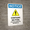 Notice: Contains No Pcbs Polychlorinated Biphenyls Portrait - Wall Sign