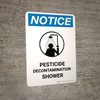 Notice: Pesticide Decontamination Shower Portrait - Wall Sign Notice: Pesticide Decontamination Shower Portrait - Wall Sign