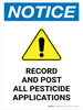 Notice: Record And Post All Pesticide Applications Portrait - Wall Sign